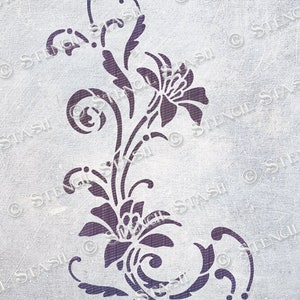 STENCIL &#39;Flower Posy No2&#39;, Plaster, Furniture, Shabby Chic, Home Decor, Crafts, Reusable THICKER 250/10mil MYLAR, by Stencil Stash