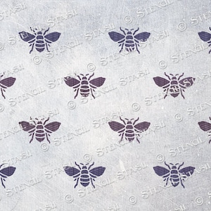 STENCIL &#39;Bee Repeat&#39; 2 sizes Pattern, Vintage, Rustic Chic, Farmhouse, Furniture, Craft, Reusable THICKER 250/10mil MYLAR, by Stencil Stash