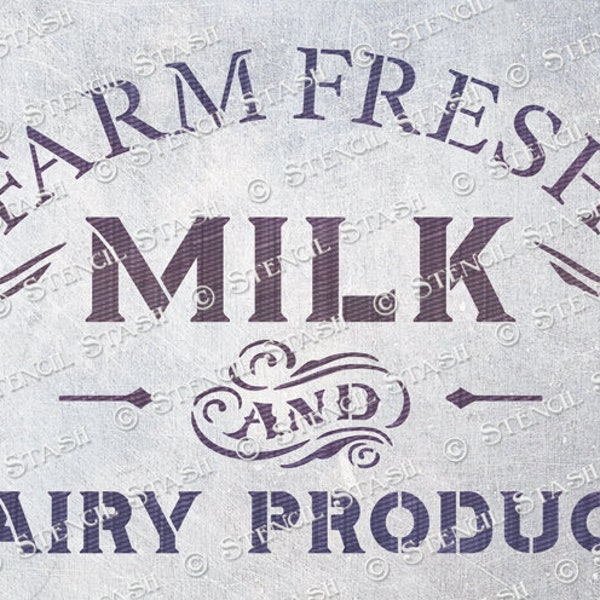 STENCIL 'Farm Fresh Milk', Rustic Sign, Country, Dairy, Furniture, Crafts, Kitchen, Reusable THICKER 250/10mil MYLAR, by Stencil Stash