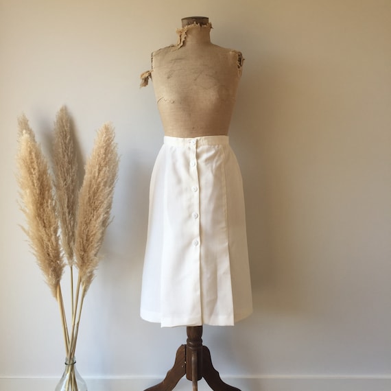 Vintage White Button Up Skirt