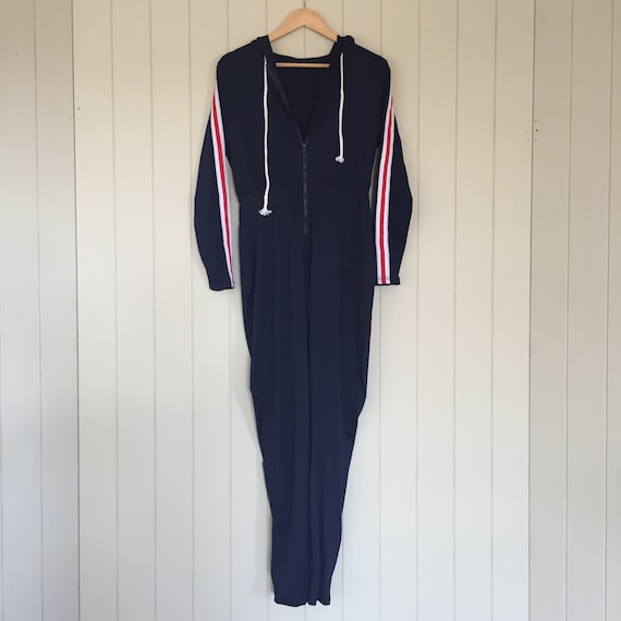 American Stripe Jumpsuit/ 1970s Jumpsuit/ Retro Ju