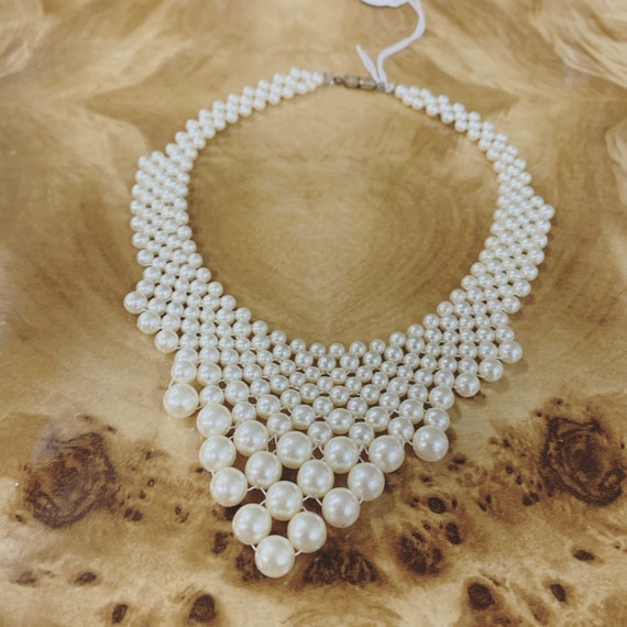 Vintage faux Pearl Choker Necklace