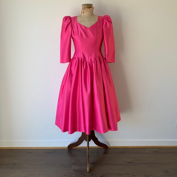 hot pink 80s dress
