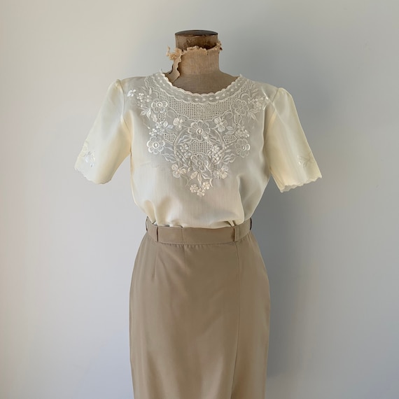 1940s Embroidered Blouse