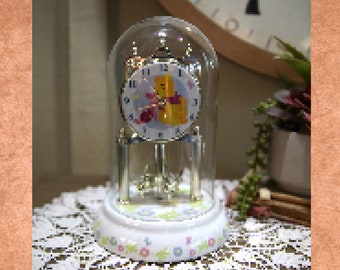 Disney Winnie the Pooh Pooh Anniversary Clock Fantasma Glass Dome Covered Rotating Bees New in Box Vintage