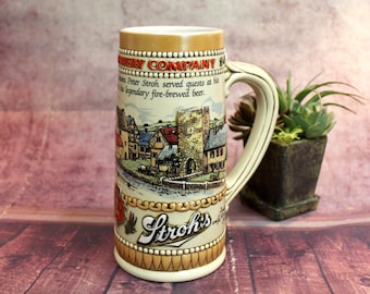 Beer Stein, Vintage, Limited Edition, Strohs Brewery Co, Big Mug, Heritage Series II, 7.5",     B93