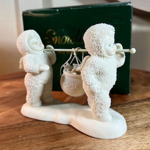 DEPT 56, Snow babies, "Whistle While You Work", and "Stuck In The Snow"  1990's, with Box  B106-1-29