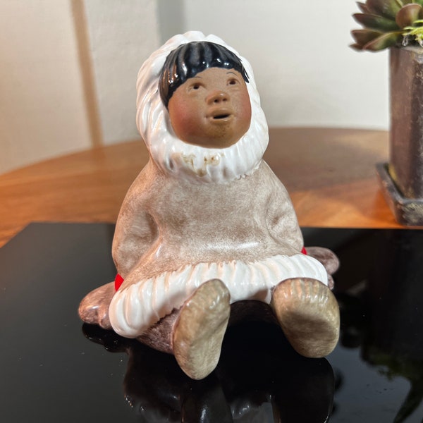 C. Alan Johnson "Joey" Alaskan Intuit Figurine, Vintage, Signed, 1962, Excellent, 4 inch   B113-6-9   (#5)