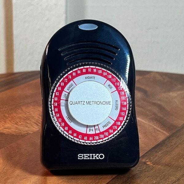 Seiko Quartz Metronome, Vintage, Black, Tested, Working, Music, Piano, 4", 1990's   B47-6-29