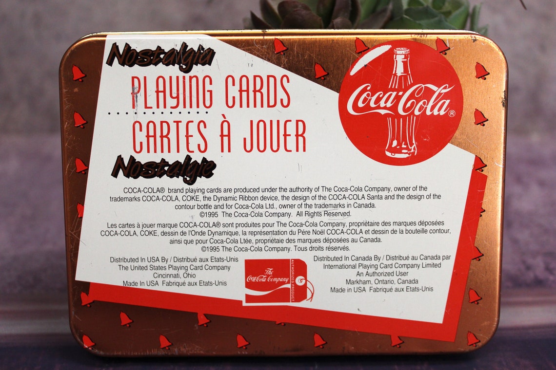 Coca Cola Nostalgia Double Deck Santa Playing Cards With Tin Etsy