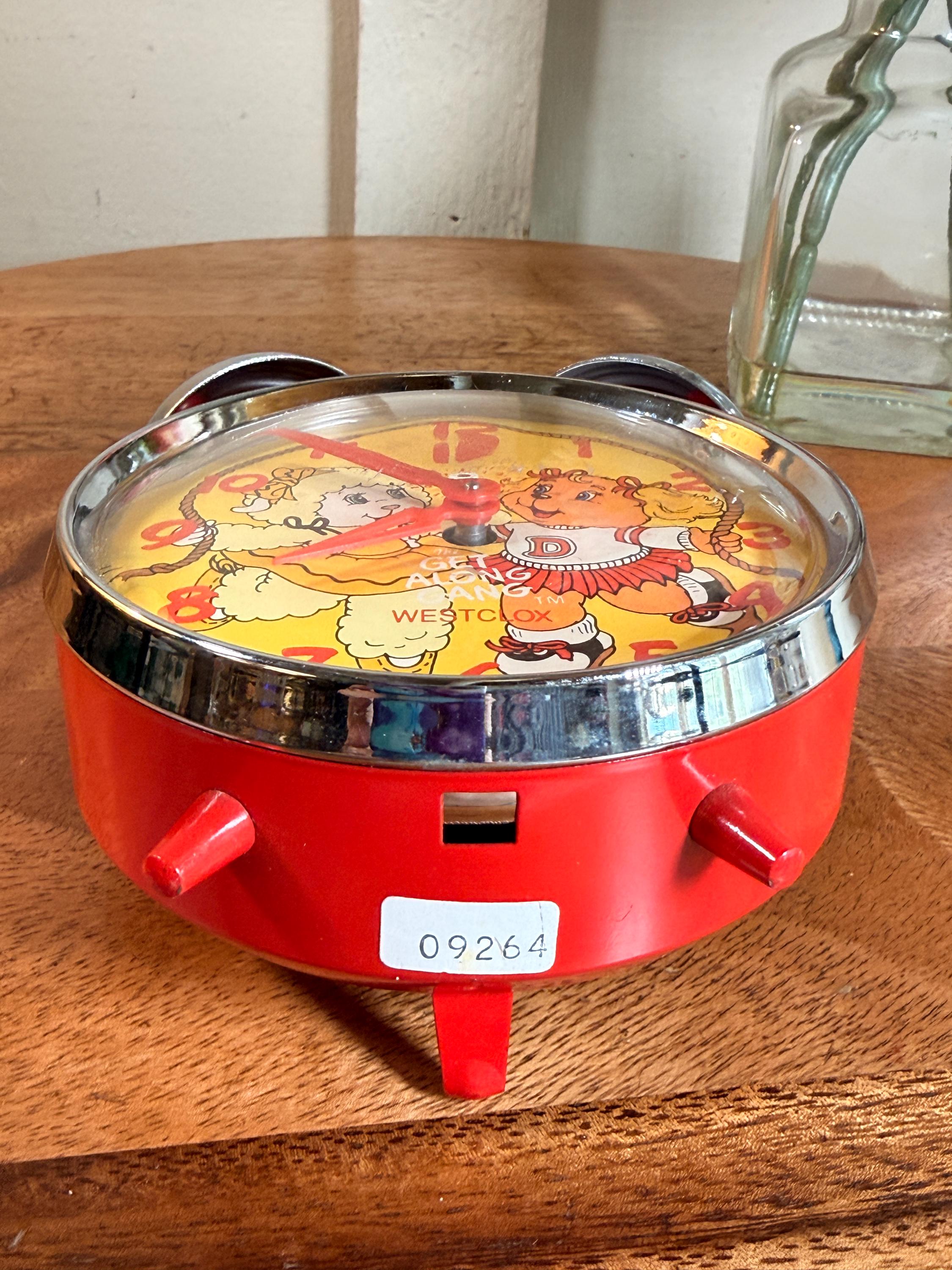 Get Along Gang, Vintage, Retro, 1984, 80's, Westclox, Red, Metal