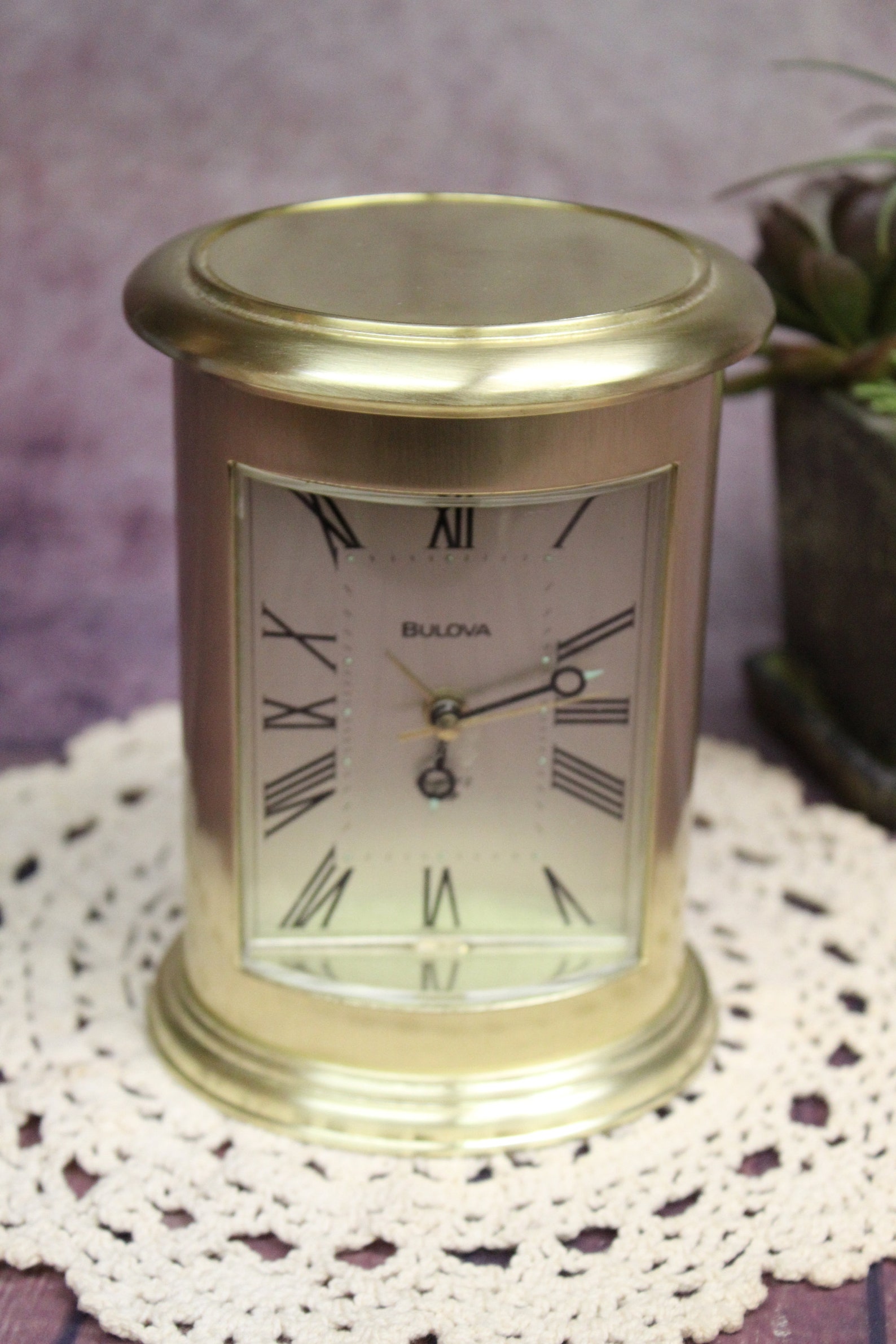 Vintage Bulova Brass Oval Clock 5.5 Desk Clock Mantle Etsy