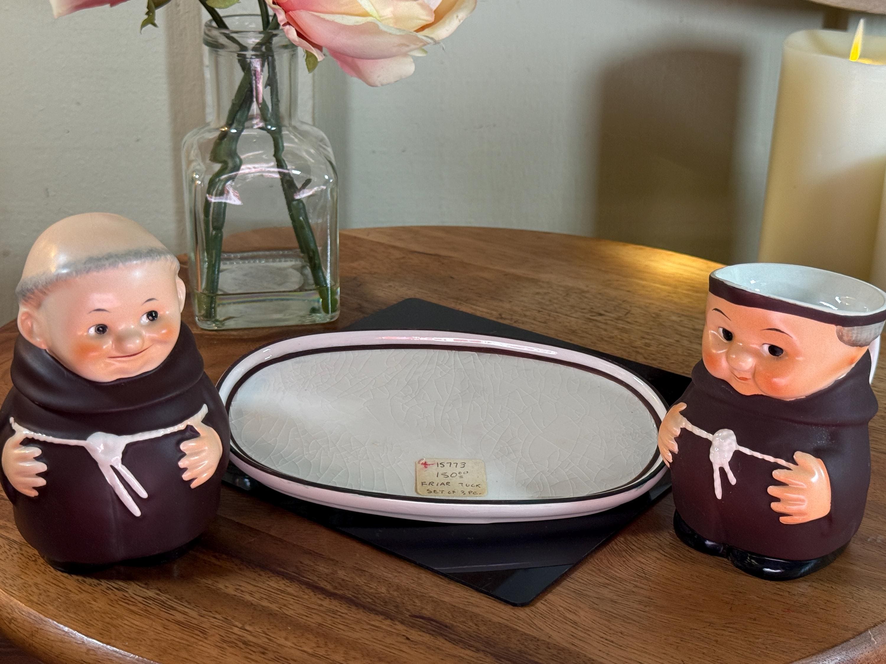 西ドイツ　GOEBEL 修道士のシュガーポット Vintage, Goebel, Hummel, Friar Tuck, Monks, Sugar, Bowl, Creamer