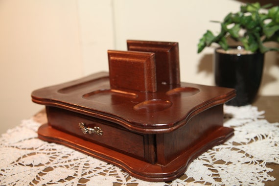 Vintage Wooden 1 Drawer Mens Valet Wallet Dresser… - image 5
