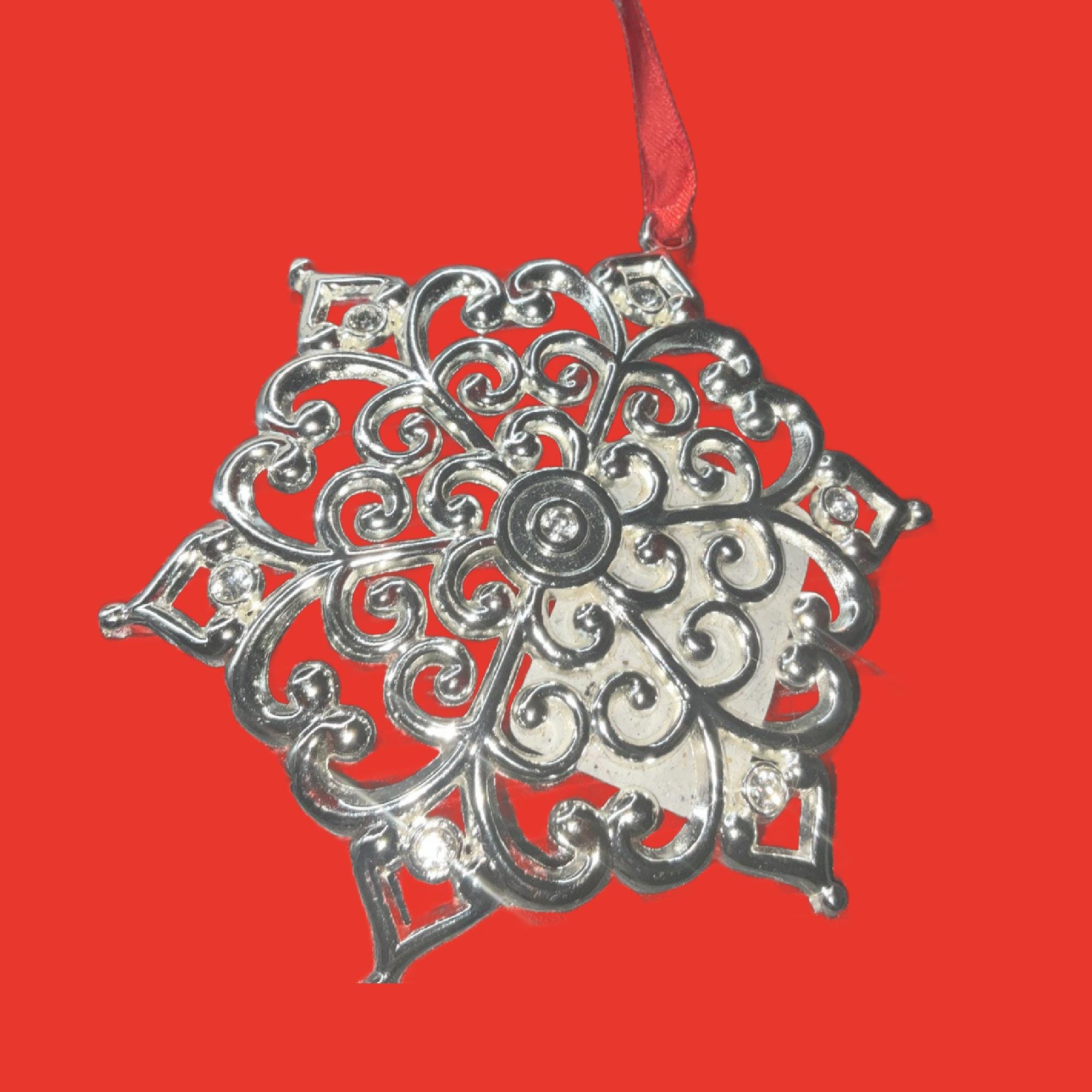 ア・ノエル！ Lenox, Sparkle and Scroll, Silver Frosted, Snowflake, Angel