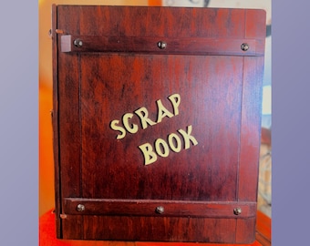 Vintage. Wood, Hand Made, Scrap Book, Blank Pages, 1950's, 14", New Old Stock   B95-4-6