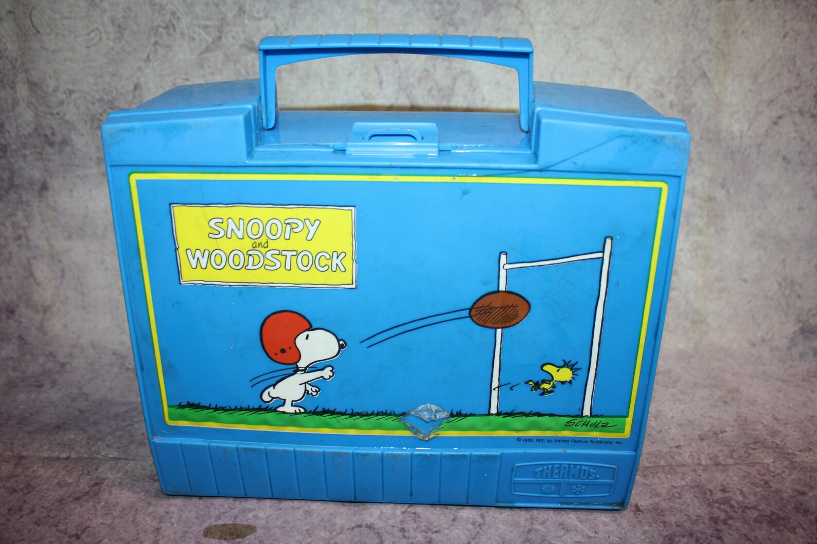 Vintage 1970's Snoopy and Woodstock Plastic Lunch Box No Etsy