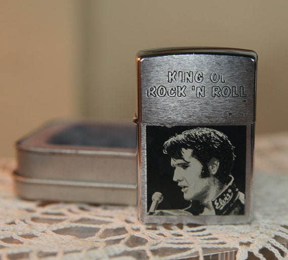 Zippo Lighter Vintage 2000 Elvis King of Rock 'N Roll Etsy