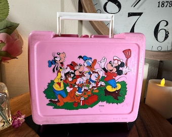 Vintage, Pink, Mickey Mouse and Friends, Lunch Box, Includes