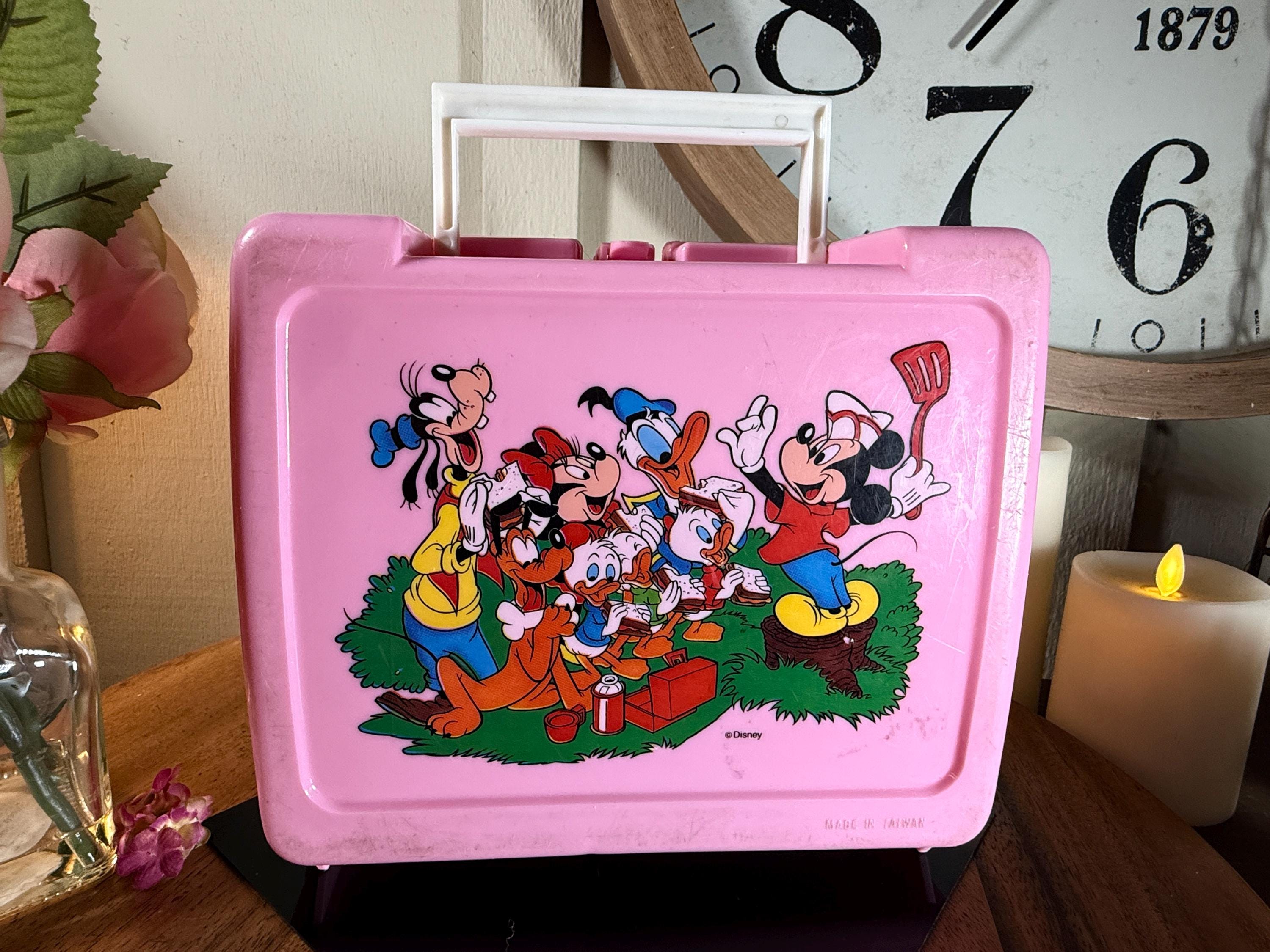 Vintage, Pink, Mickey Mouse and Friends, Lunch Box, Includes