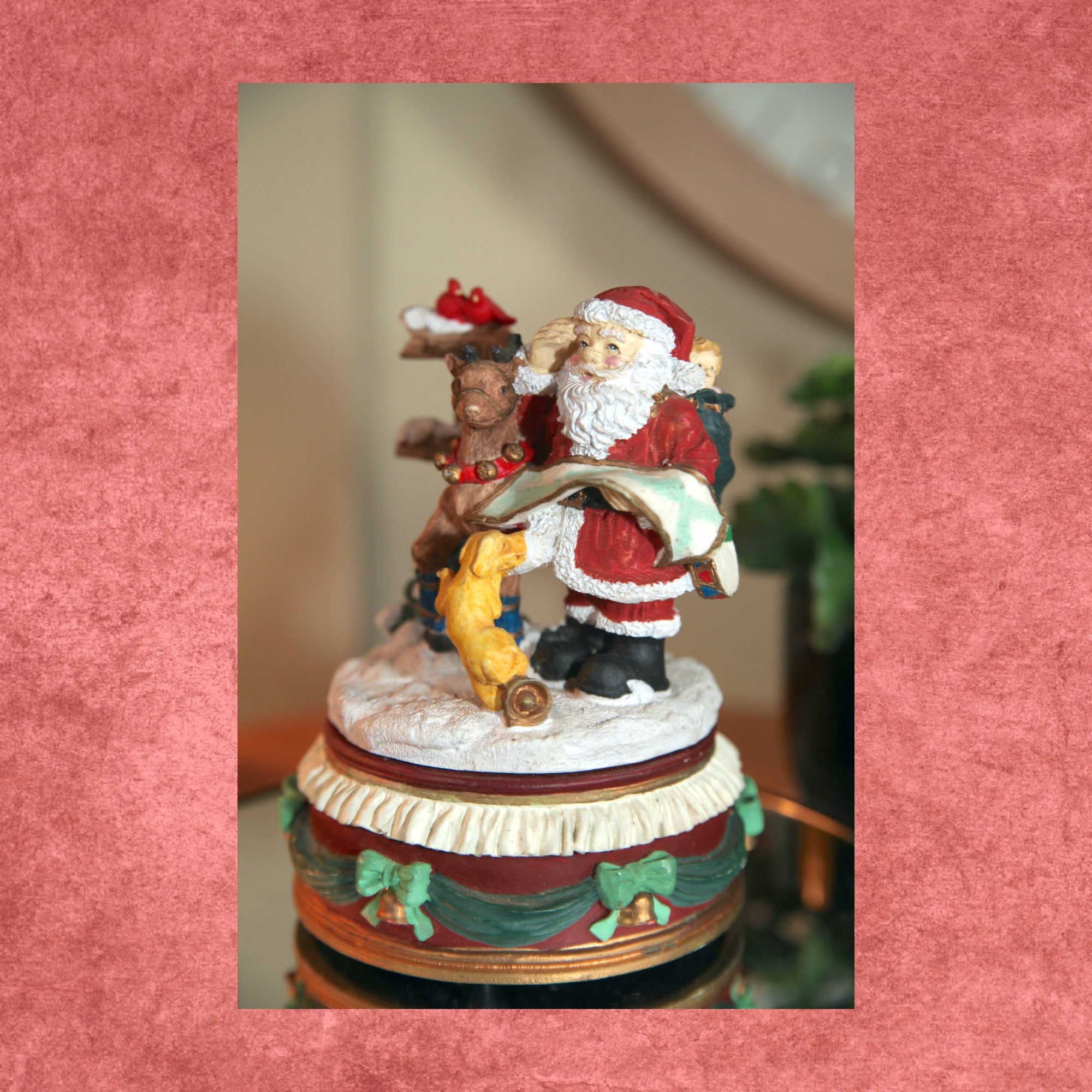 Santa Reindeer Music Box - Etsy