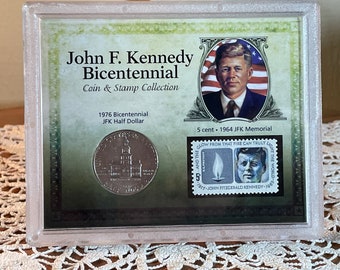 【1964年】ジョン・F・ケネディ50セント 銀貨 飾り額　記念切手セット il_340x270.3995050058_db9l.jpg