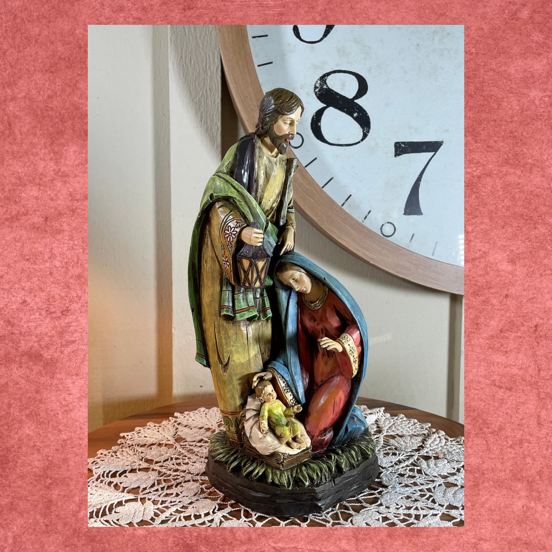 Vintage ROMAN, INC. Figurine, Nativity, Holy Family, Mary, Joseph ,baby