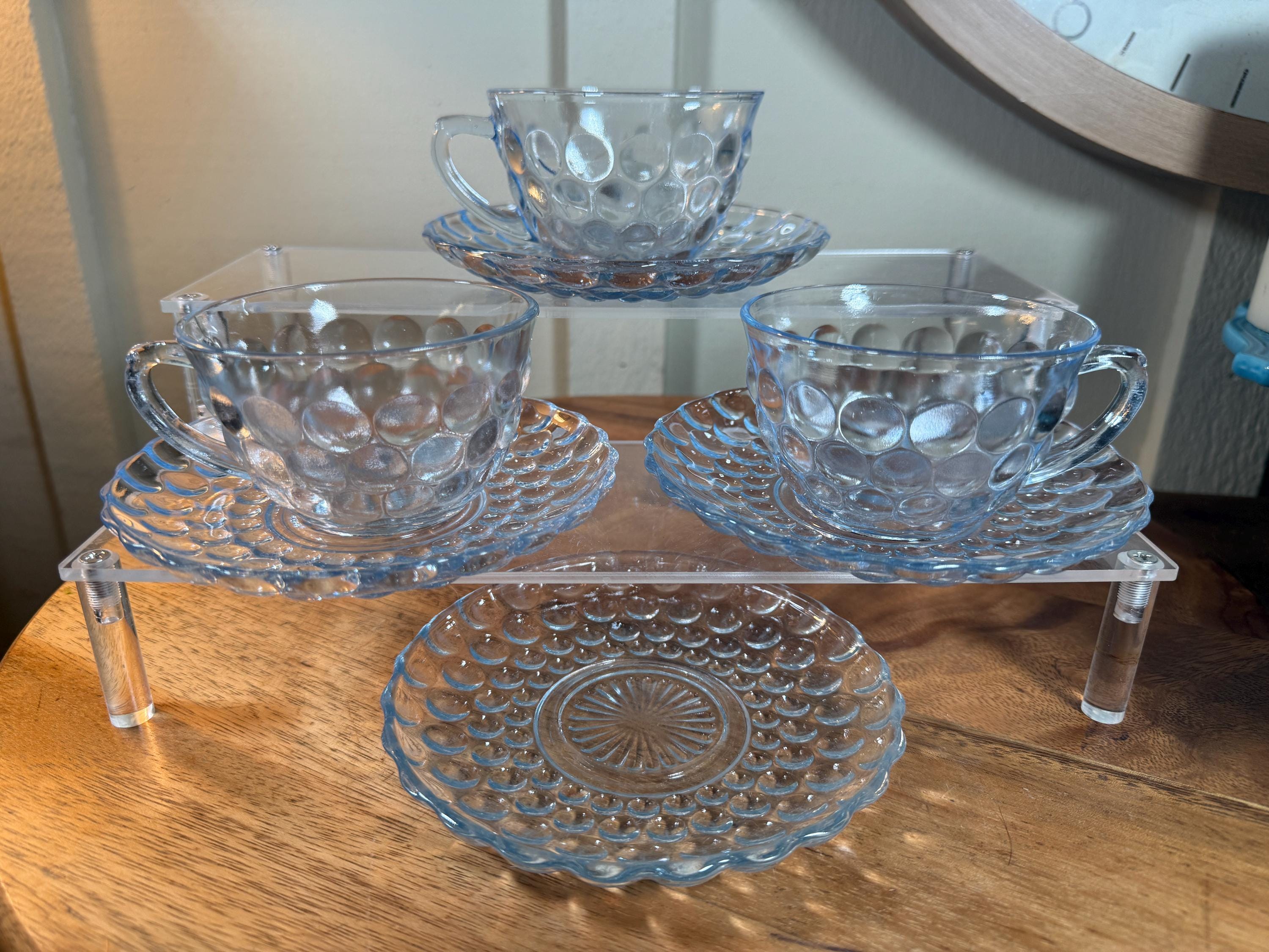 Anchor Hocking, Blue, Bubble Glass, Depression Glass, Cup