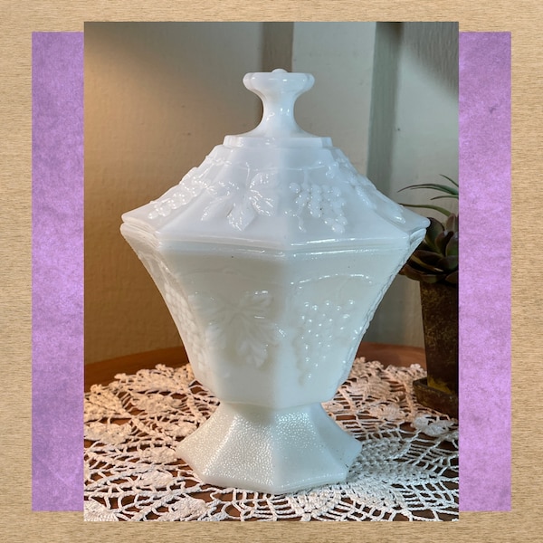 Milk Glass Candy Dish Etsy