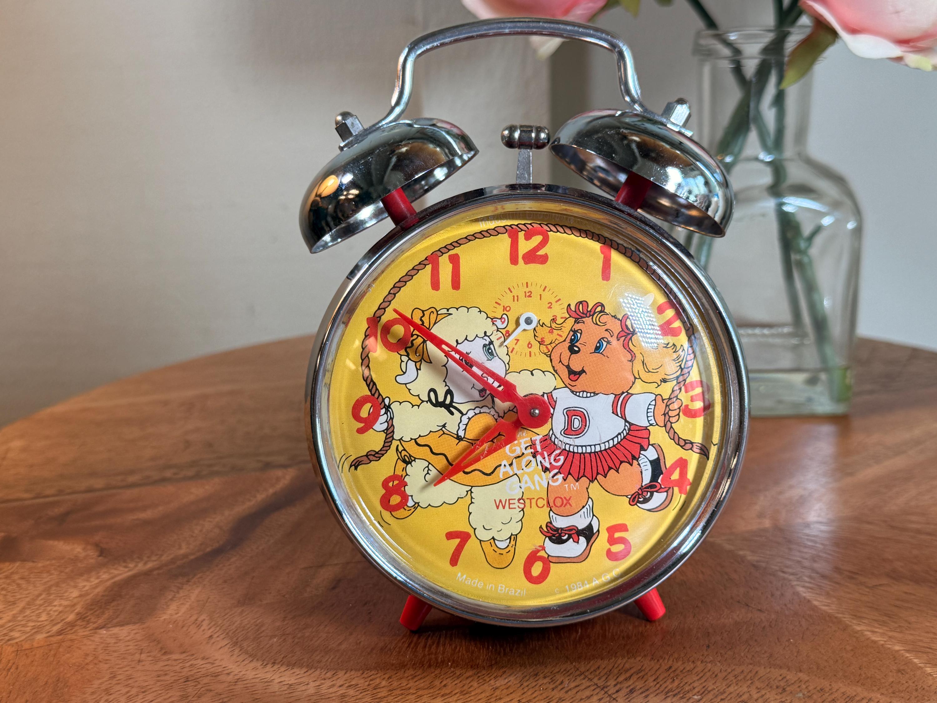 Get Along Gang, Vintage, Retro, 1984, 80's, Westclox, Red, Metal