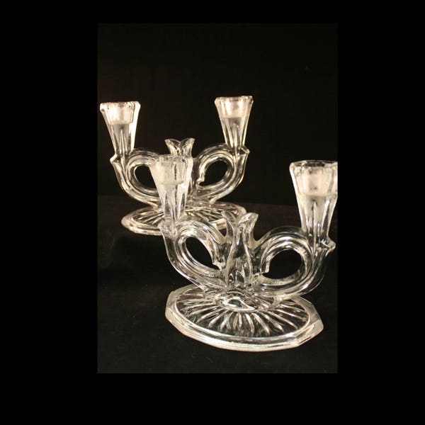 Vintage Glass Candle Holder Etsy