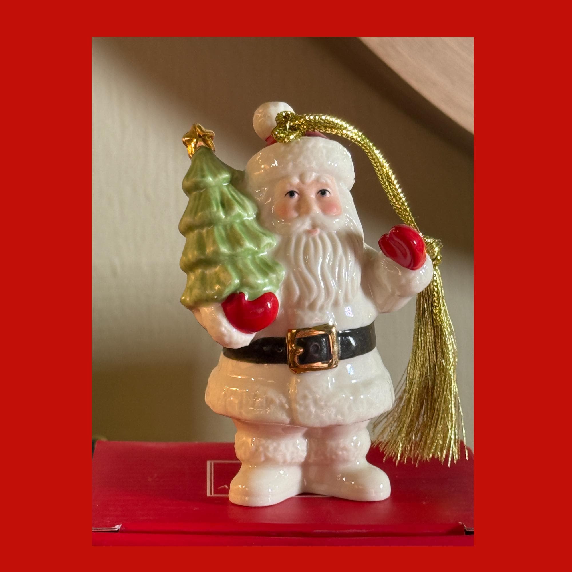 Lenox, Very Merry Christmas, Santa With Christmas Tree, Porcelain