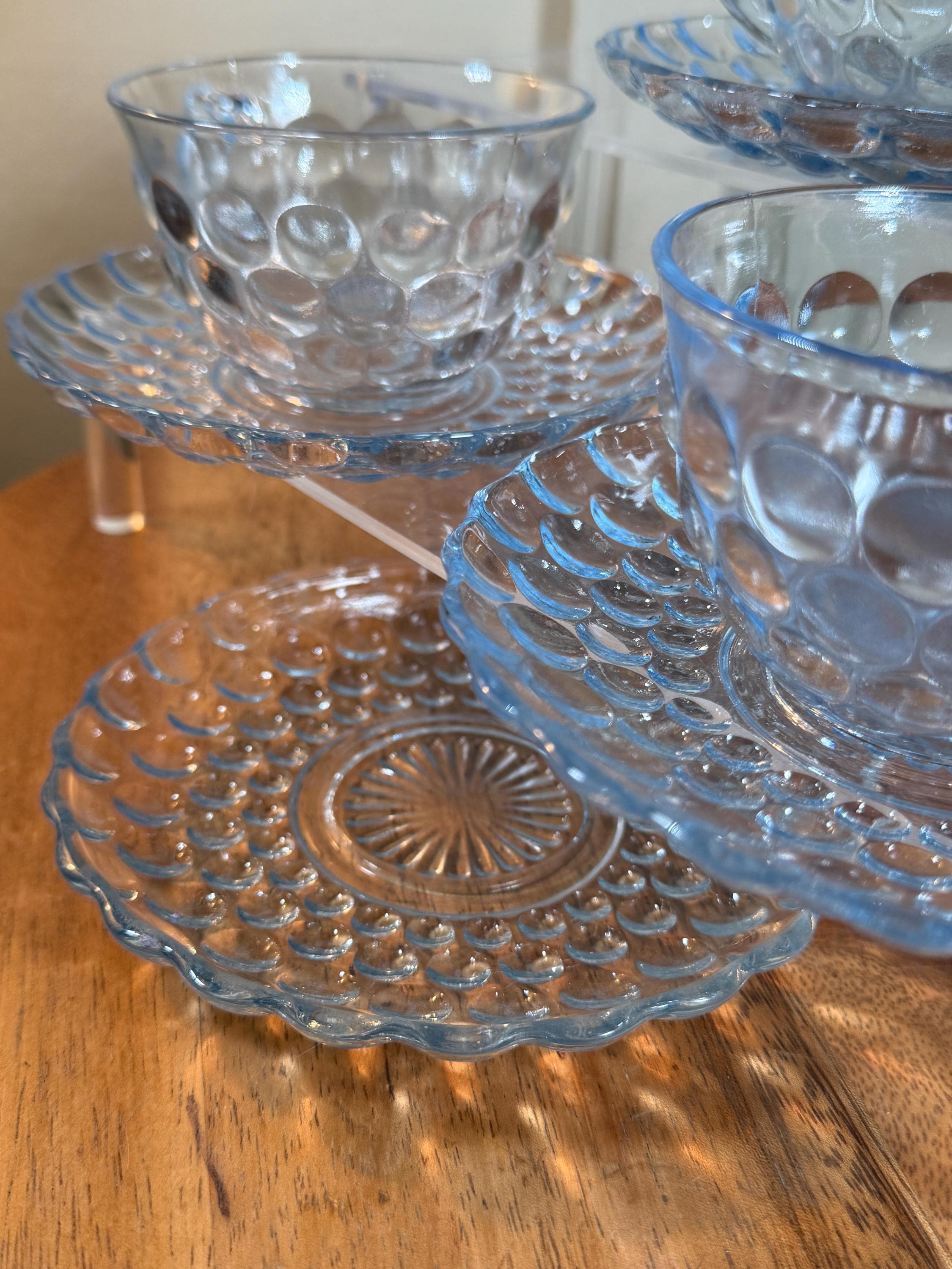 Anchor Hocking, Blue, Bubble Glass, Depression Glass, Cup
