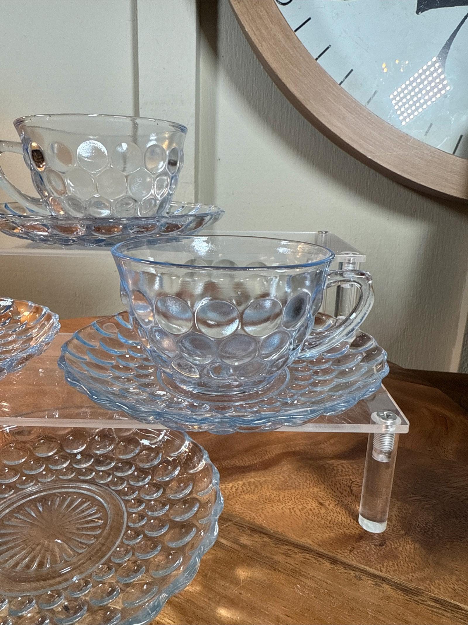 Anchor Hocking, Blue, Bubble Glass, Depression Glass, Cup