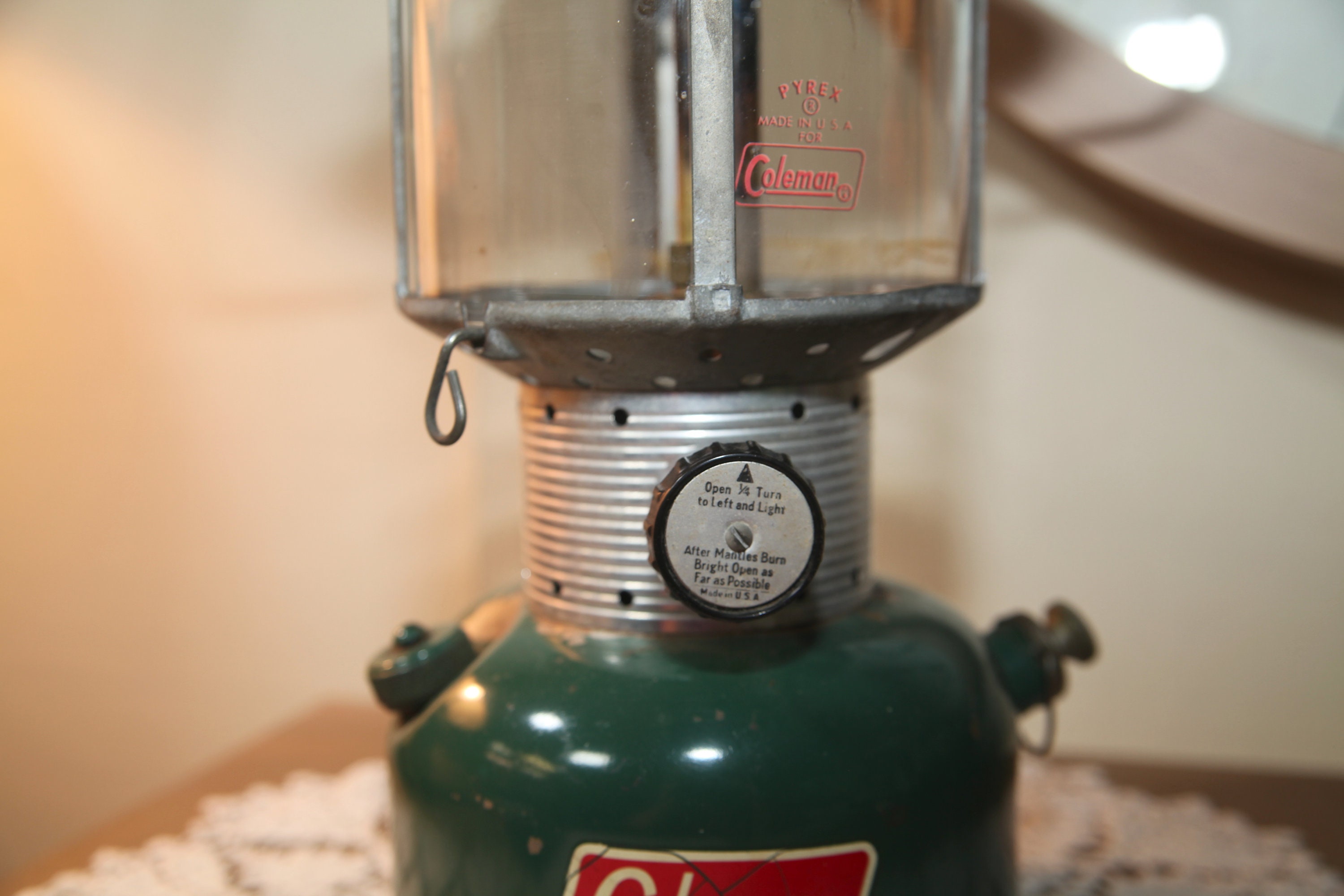 Vintage Green Colemans Outdoor Camping Lantern From the 50's
