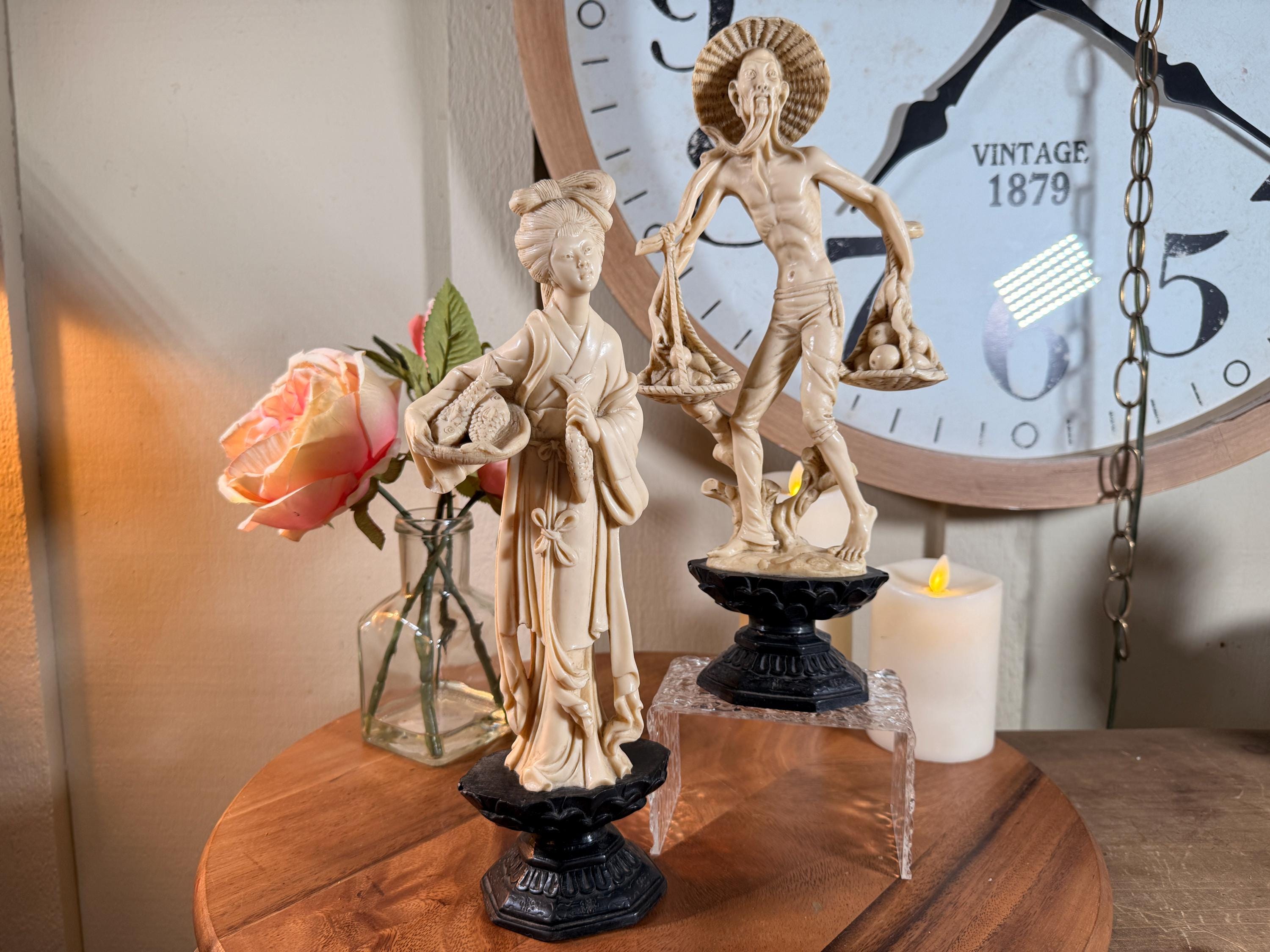 Vintage, A Santini, Asian, Japanese, Geisha Man, Woman, Figures