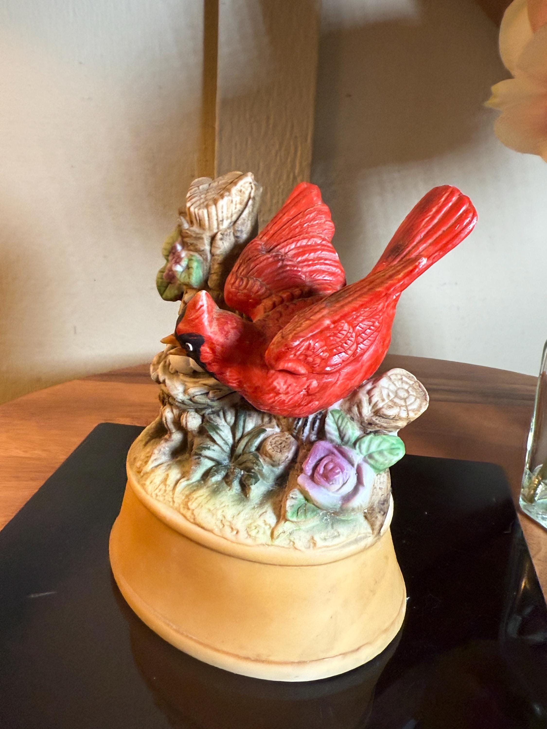 Vintage Style, Red Cardinal, Music Box, 5.5