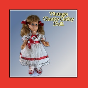 Vintage, Mattel, 20&quot;, CHATTY CATHY DOLL,  Brunette, 1962, W/Pullstring, Voice Not Working   K/10/20