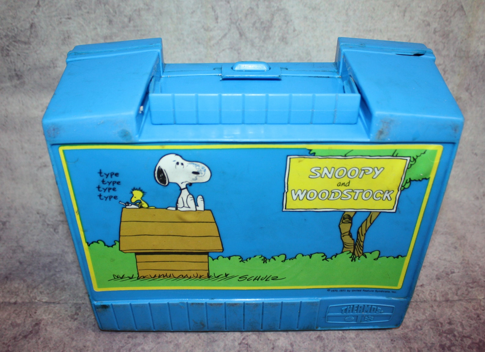 Vintage 1970's Snoopy and Woodstock Plastic Lunch Box No Etsy