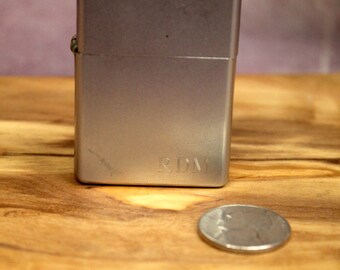 zippo ENEOS Silver 前面刻印 ヴィンテージ 2003年製 Vintage Zippo Silver Case Lighter, Engraved, 1980's, B73-7