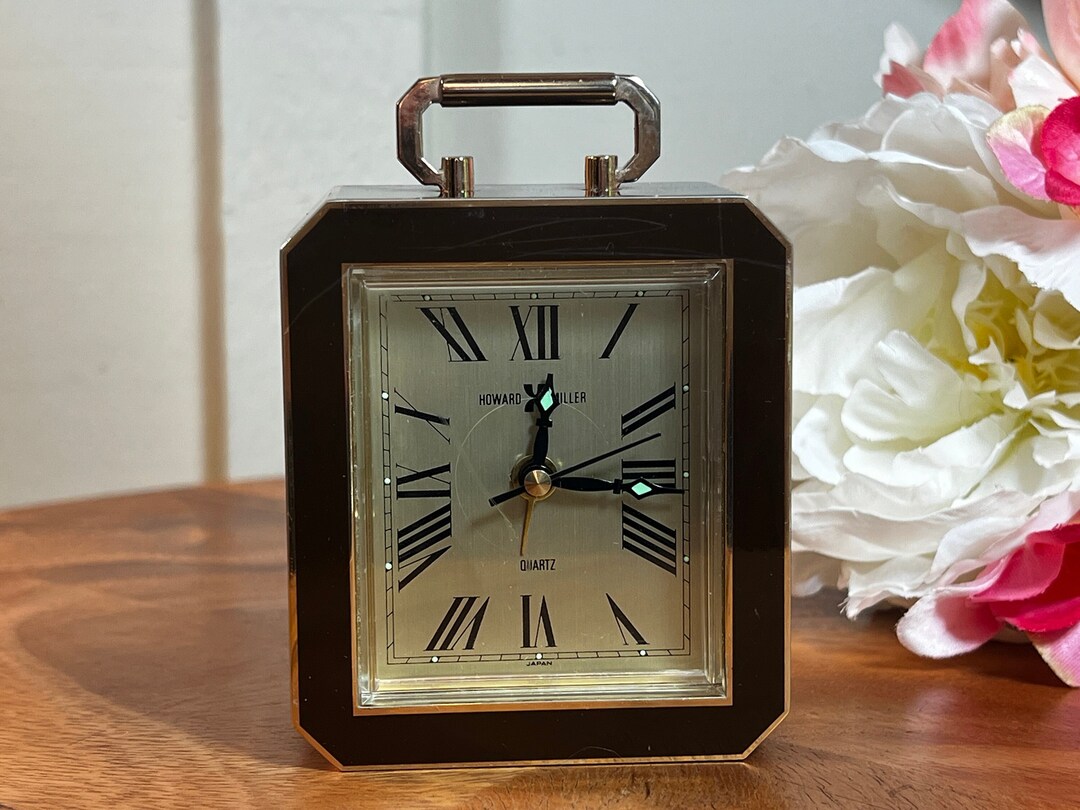 Vintage Howard Miller Travel Alarm Clock Works Glow Dark Etsy