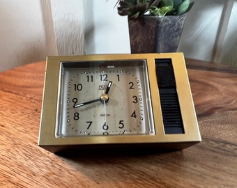 Picco, Japan, Traveling Alarm Clock, Wood Grain Look, 1970's, 4