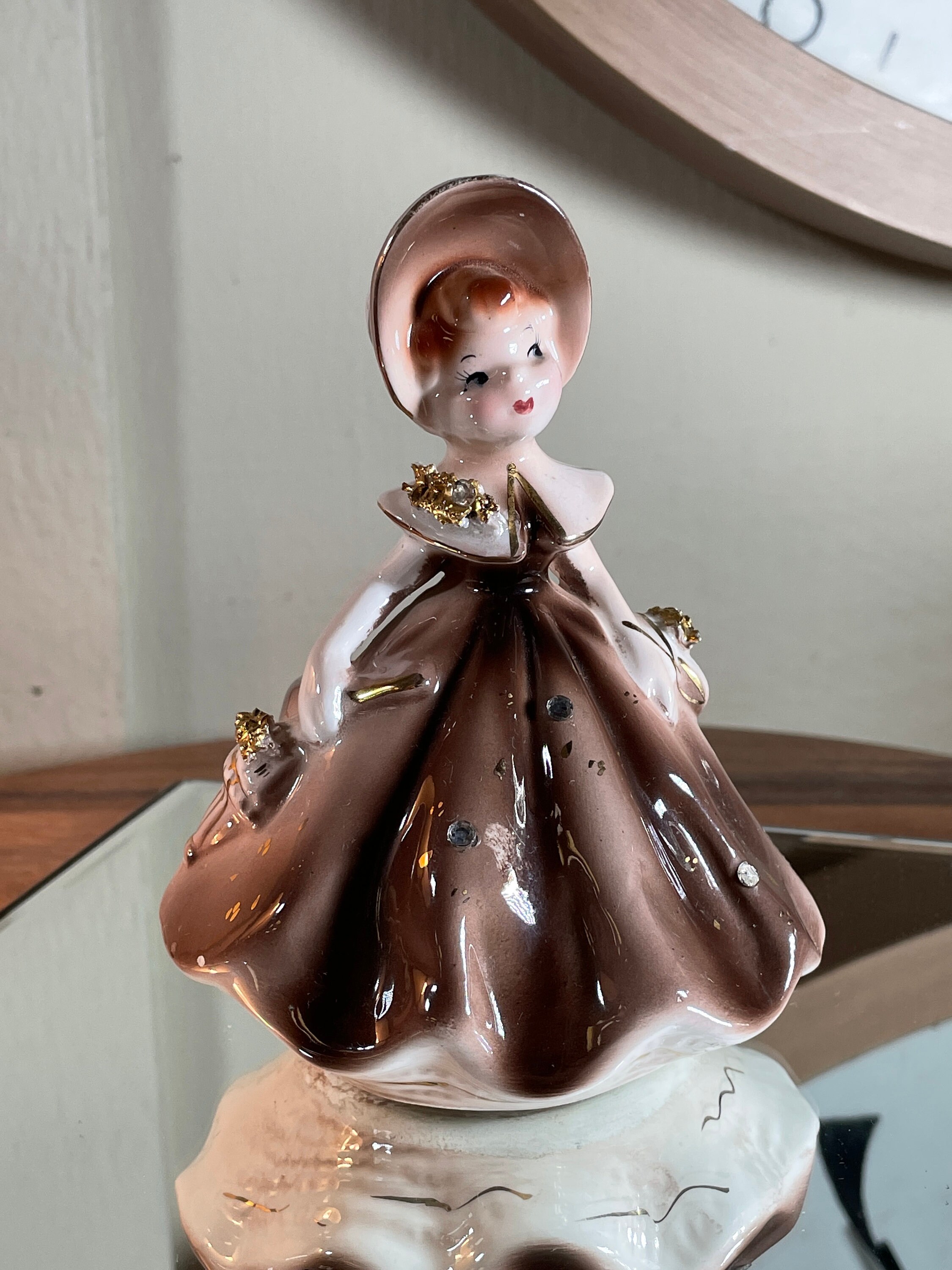 ENESCO エネスコ ヴィンテージ　レトロ置物 Vintage Enesco Brown Golden Girls Planter Porcelain Figurine Made