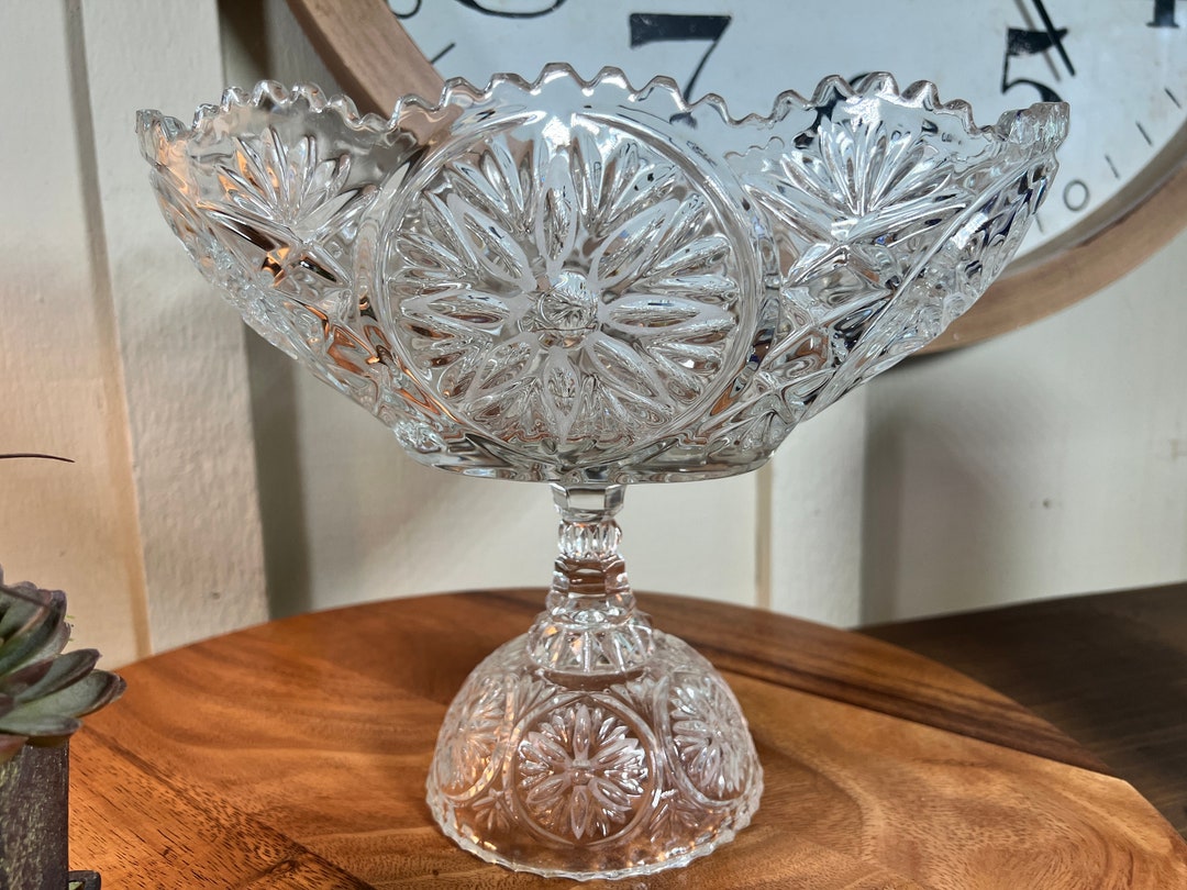 Lead Crystal Zajecar Oval Compote Fruit Bowl Kristal Etsy