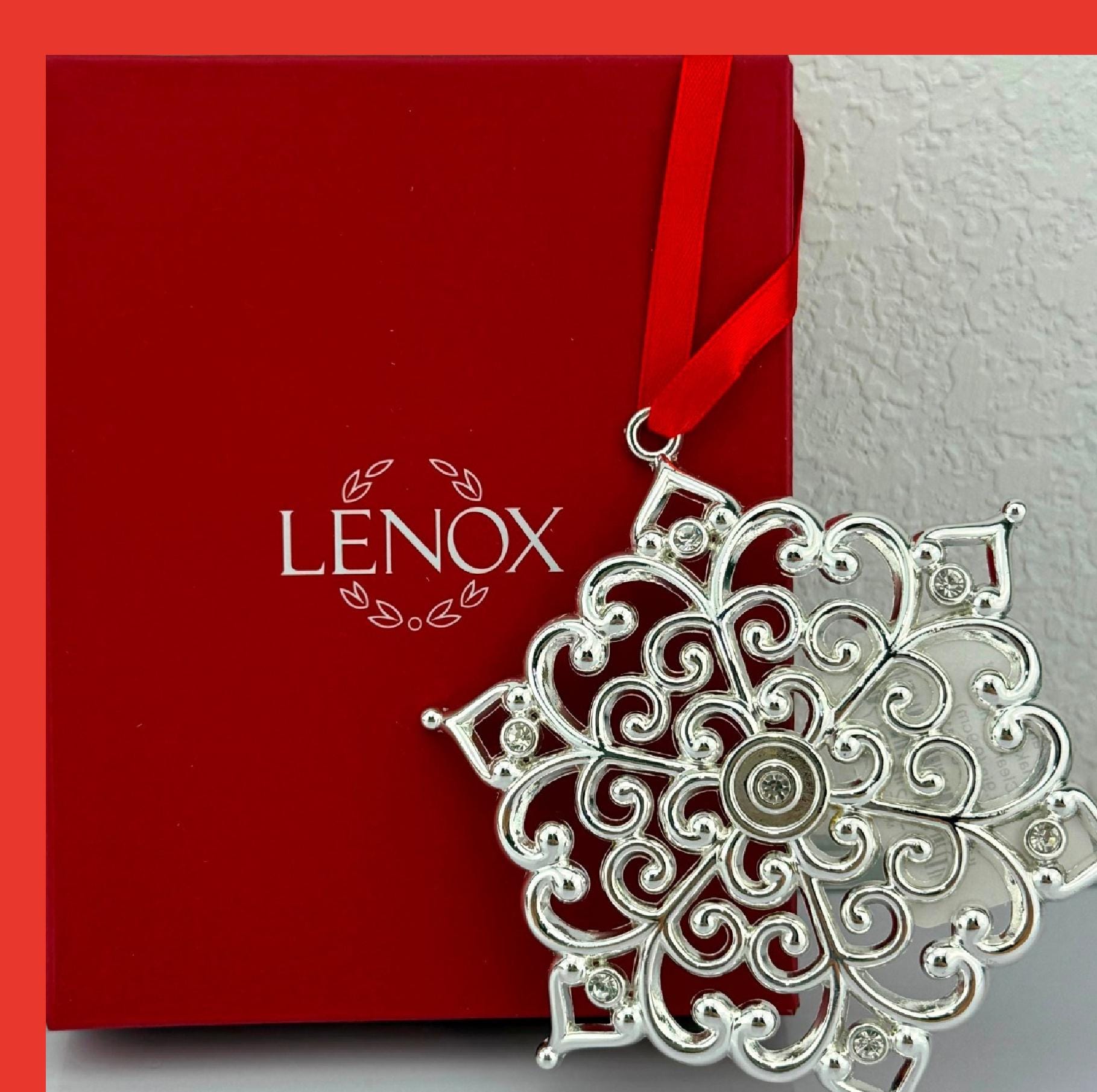 ア・ノエル！ Lenox, Sparkle and Scroll, Silver Frosted, Snowflake, Angel