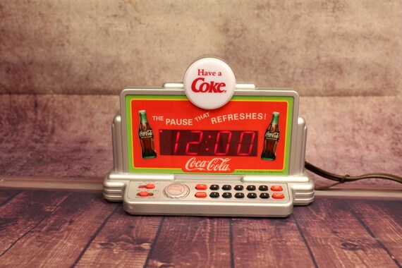 Rare Coke Coca Digital Radio Alarm Clock Night Light Coke Coca Digital Radio Alarm Clock
