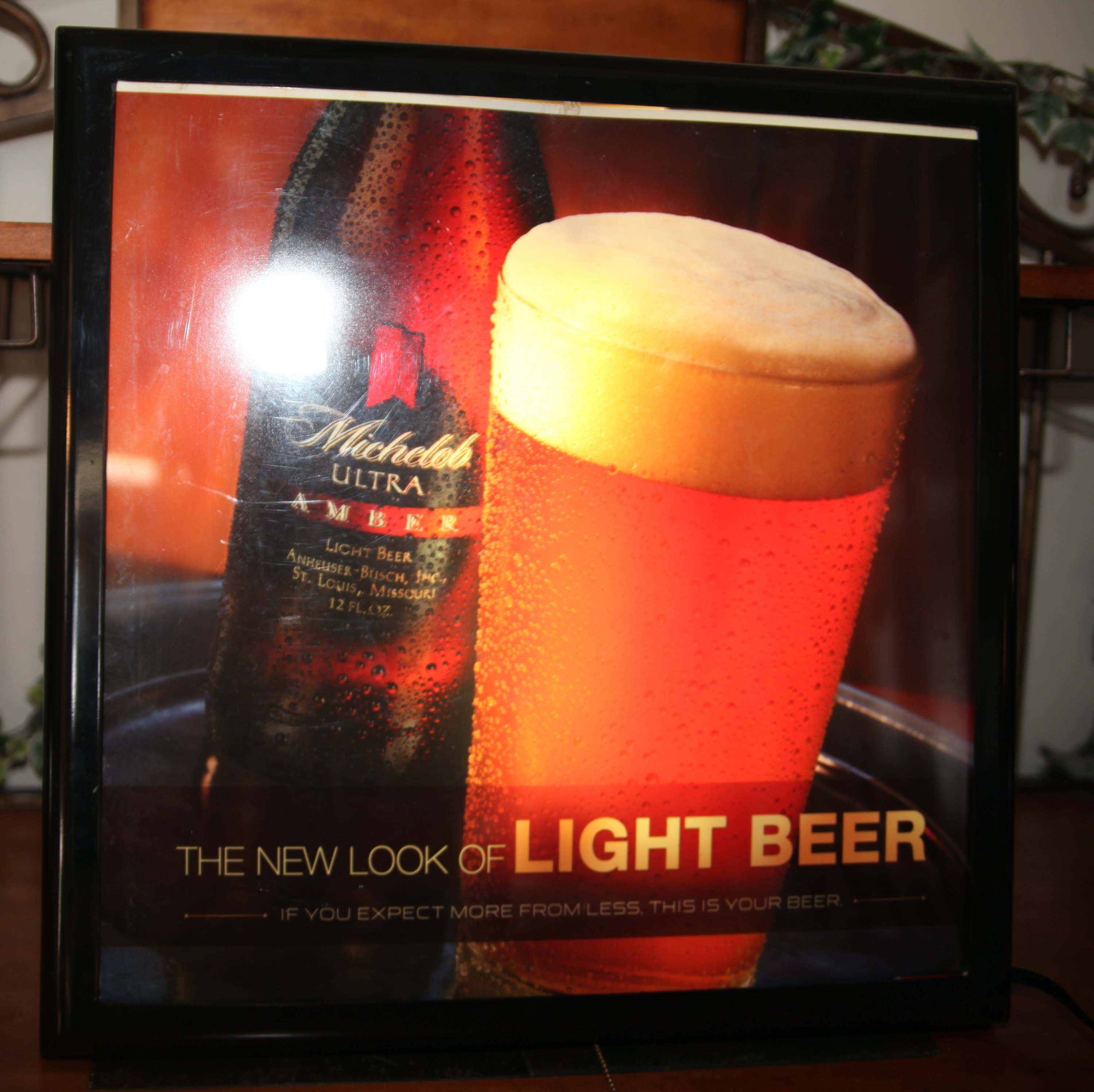 Vintage Michelob Beer Light, Plastic, 19.5