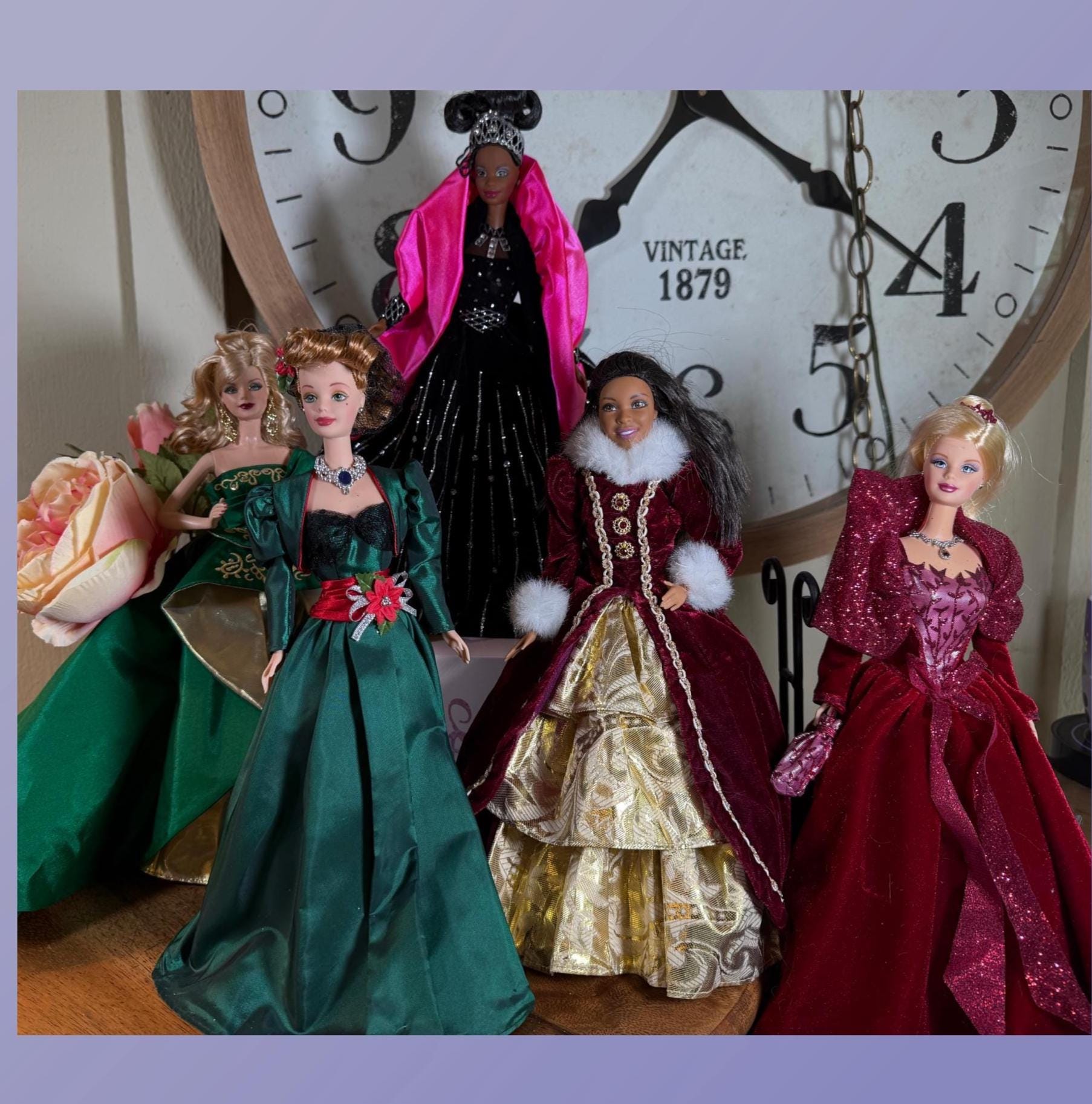 Set of 5, Holiday Barbies, 1990's - 2000, NO Box, Christmas