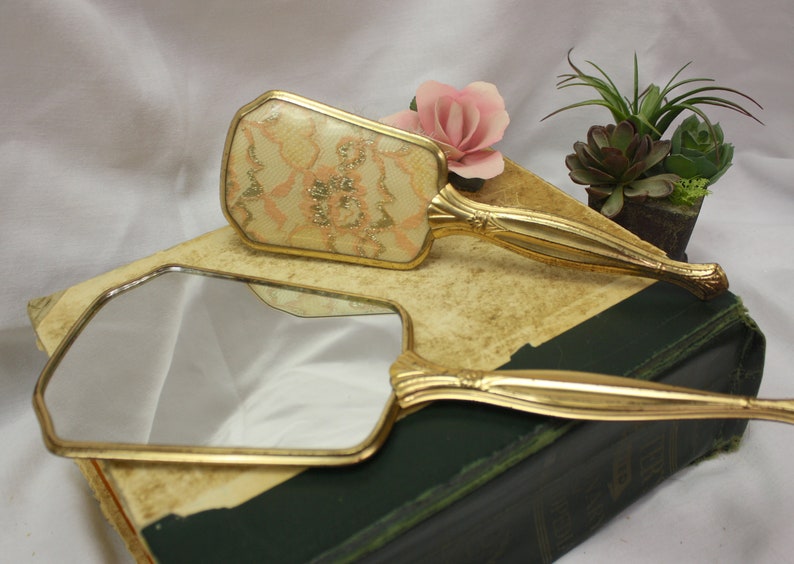 Vintage Mirror and Brush Vanity Set 1960's B20 Etsy
