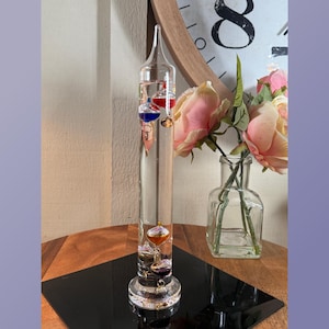 Vintage, 11”, Galileo, Liquid, Thermometer, with 5 Temp. Orbs, Made in Germany, 1980&#39;s   B80-8-4   (#2)